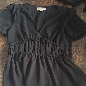 Elegant Black V-Neck Blouse